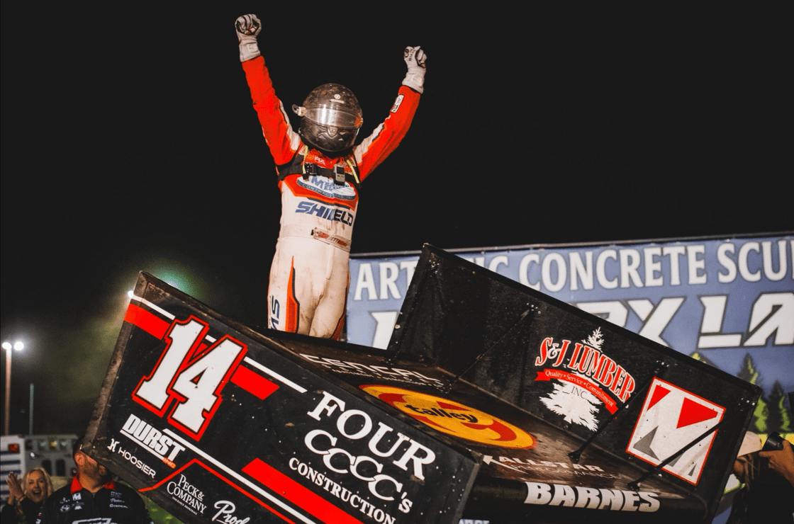 Jett Barnes wins first 410 Sprint Car race